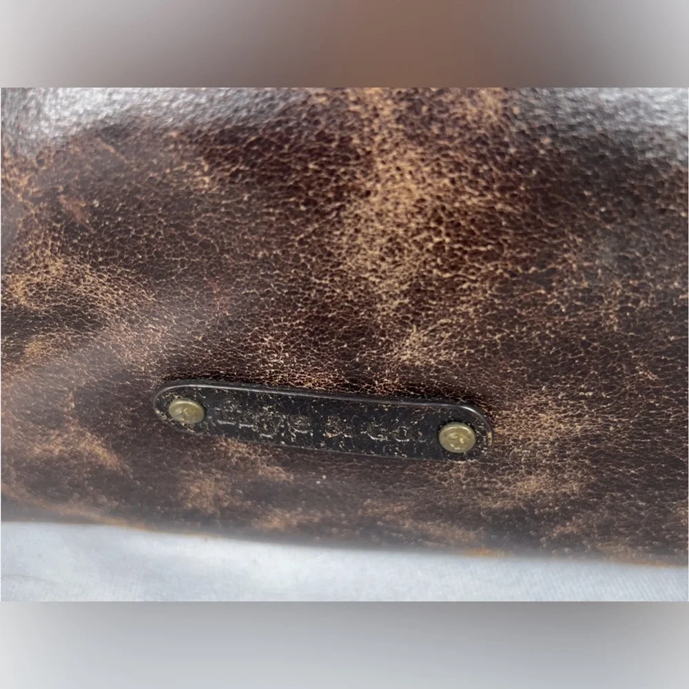 Frye Victoria Studded Leather Satchel Distressed Brown Medium Bag Boho - Picture 3 of 16